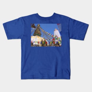 Swayambhunath stupa, Kathmandu, Nepal Kids T-Shirt